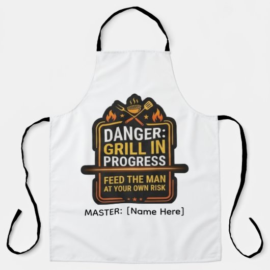 Tablier de BBQ Danger Drôle Grill En Cours – Moder (Recto)