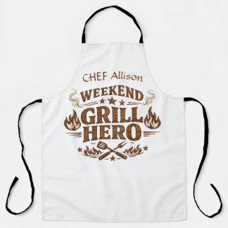 Tablier de BBQ de héros de grill personnalisé de w