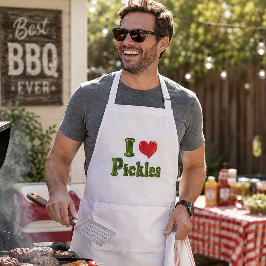 Tablier de BBQ drôle « J'adore les pickles »