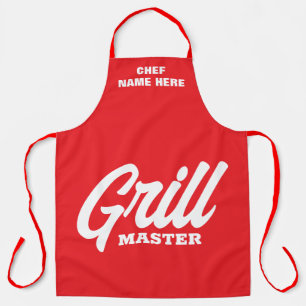 Tablier de BBQ Grill Master rouge personnalisé pou