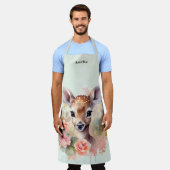 Tablier De Beaux Cerfs Entourés De Roses (Porté)