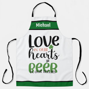 Tablier de bière Amour Dans Nos Cœurs - Nom person