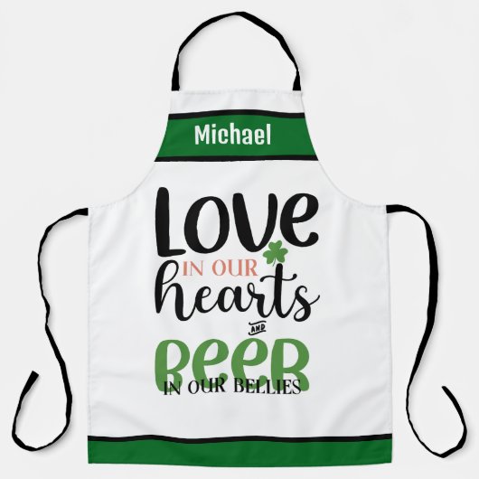 Tablier de bière Amour Dans Nos Cœurs - Nom person (Recto)