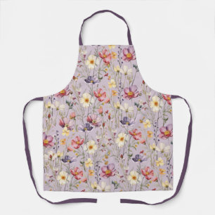 Tablier de botanique à l'aquarelle de fleurs sauva