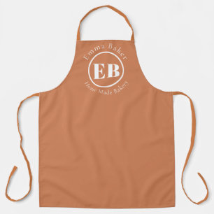 Tablier de boulanger barista en terracotta rustiqu