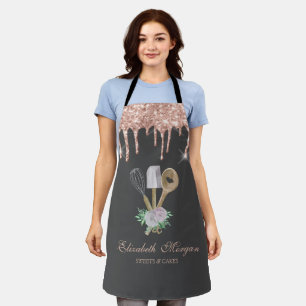 Tablier de boulangerie gouttes de rose en or Cupca