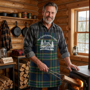 Tablier de cabane en rondins avec nom de famille p