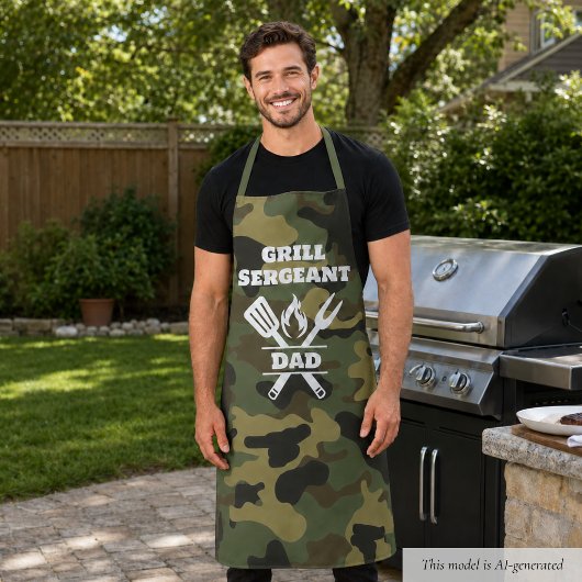 Tablier de camouflage Sergent de Grill Funny