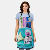 Tablier de chat cosy art original (Porté)