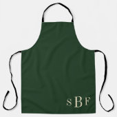Tablier de chef à monogramme vert forêt (Recto)
