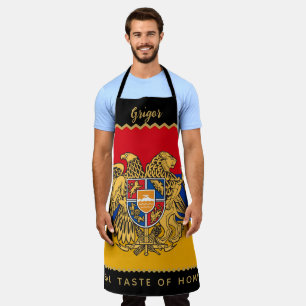 Tablier de chef arménien, cuisine, drapeau arménie