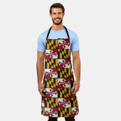 Tablier de chef de BBQ drapeau du Maryland amusant (Porté)