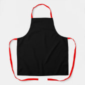 Tablier de chef de cuisine noir avec sangles rouge (Recto)