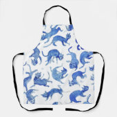 Tablier de chef en porcelaine bleue Ming Floating (Recto)