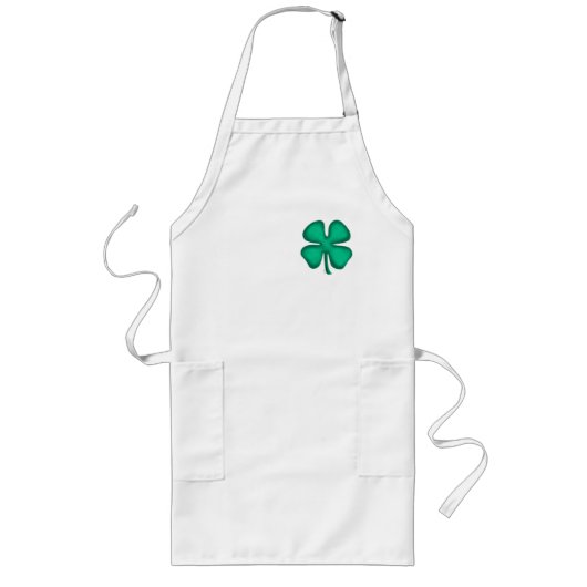 Tablier de chef long 4 feuilles Lucky Irish Clover (Devant)