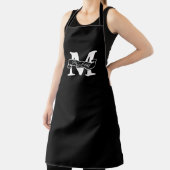 Tablier de chef noir - Cadeau de monogramme de nom (Insitu)