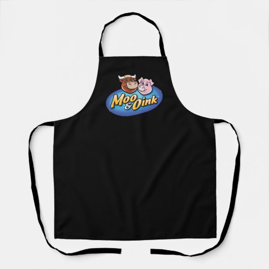 Tablier de chef noir Moo & Oink (Recto)