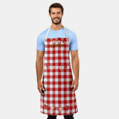 Tablier de chef pour fête d'été rouge et blanc (Porté)