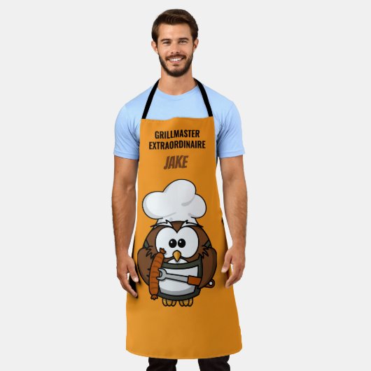 Tablier de chouette personnalisé Grillmaster Extra (Porté)