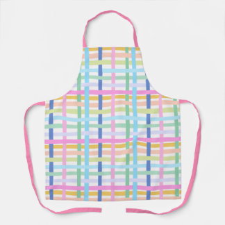 Tablier de cuisine à carreaux arc-en-ciel vif - Ma