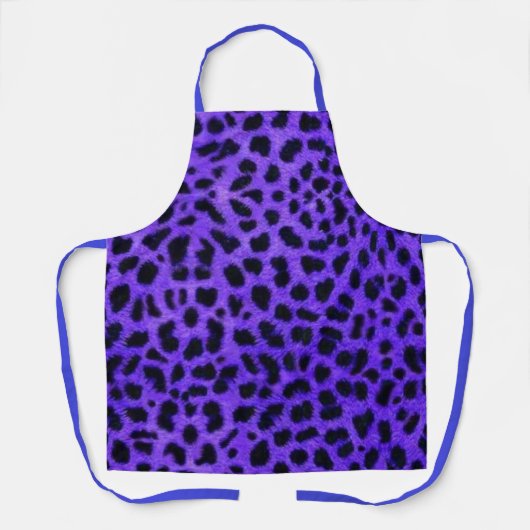 Tablier de cuisine à imprimé animal léopard bleu l (Recto)