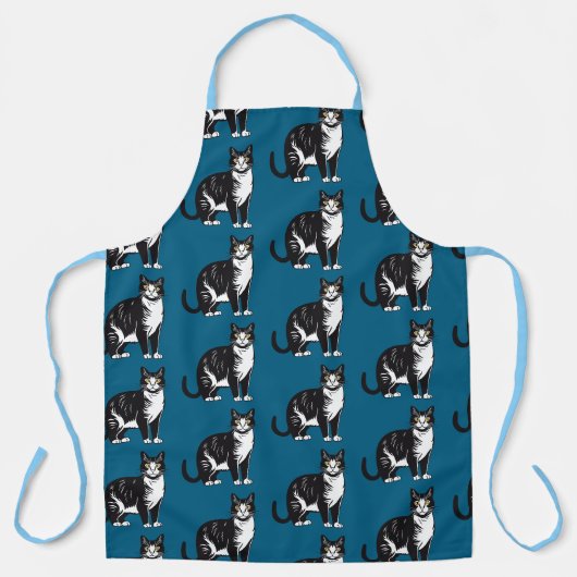 Tablier de cuisine à motif de chat tabby bleu mign (Recto)