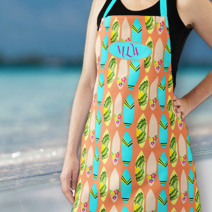 Tablier de cuisine à motif de planche de surf pour