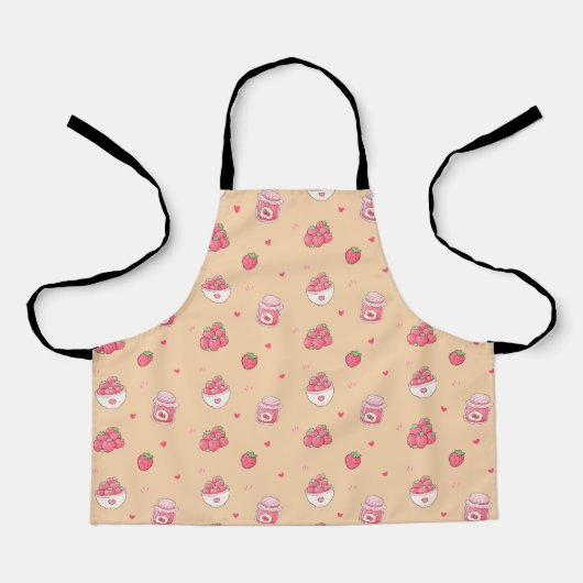 Tablier de cuisine à motif joli fraise (Recto)