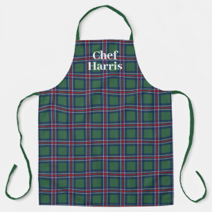 Tablier de cuisine à motif tartan pour hommes et f