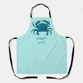 Tablier de cuisine Aqua Blue Crab Beach (Recto)