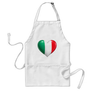 Tablier de cuisine avec coeur de drapeau italien