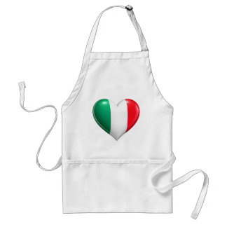 Tablier de cuisine avec coeur de drapeau italien
