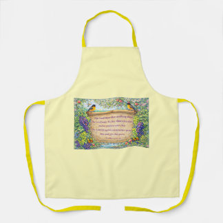Tablier de cuisine avec écriture biblique