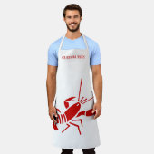 Tablier de cuisine BBQ à homard rouge avec nom per (Porté)