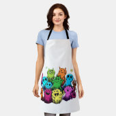 Tablier de cuisine blanc pour fête de monstre de d (Porté)