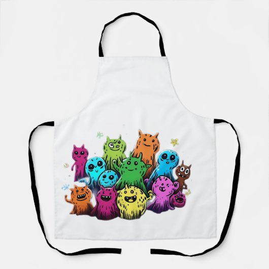 Tablier de cuisine blanc pour fête de monstre de d (Recto)