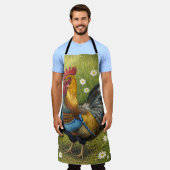 Tablier de cuisine de ferme Coq rustique (Porté)