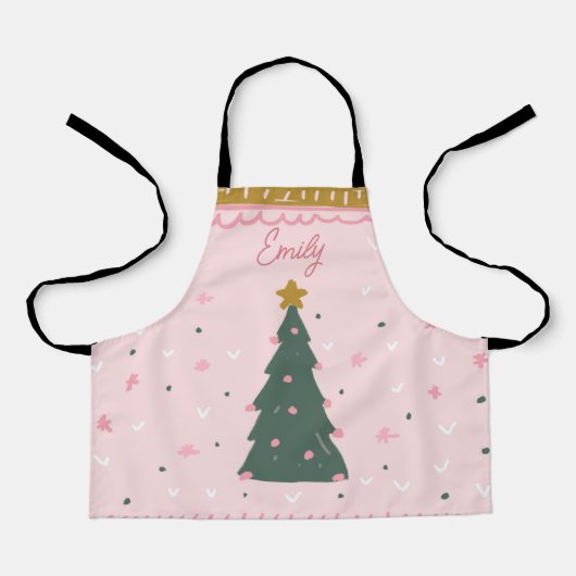 Tablier de cuisine de Noël personnalisé pour fille (Recto)