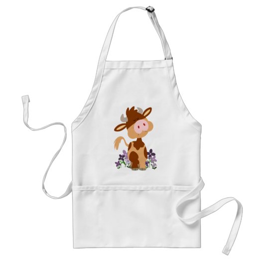 Tablier de Cuisine de vache à mâcher mignon (Devant)
