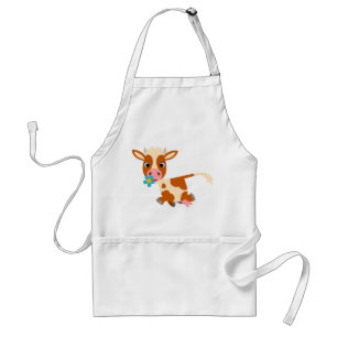 Tablier de Cuisine de vache Trotting Cartoon
