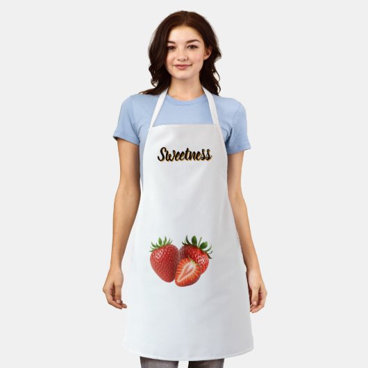 Tablier de cuisine douceur fraise (Porté)