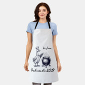 Tablier de cuisine drôle pour chef avec impression (Porté)