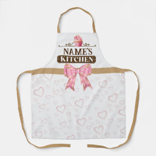 Tablier de cuisine et cupcake rose aquarelle avec
