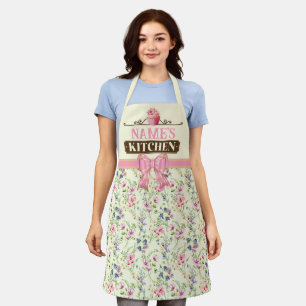 Tablier de cuisine et cupcake rose aquarelle avec