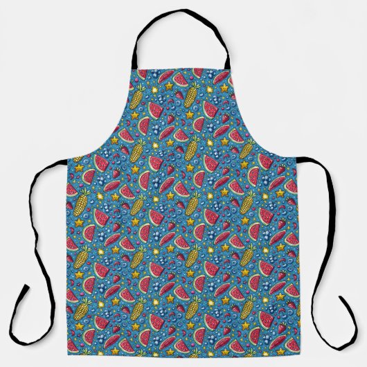 Tablier de cuisine été pastèque maïs et fruits (Recto)