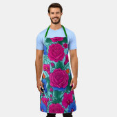 Tablier de cuisine floral vibrant (Porté)