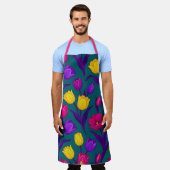 Tablier de cuisine floral vibrant (Porté)