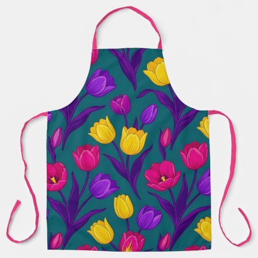 Tablier de cuisine floral vibrant (Recto)
