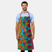 Tablier de cuisine floral vibrant (Porté)