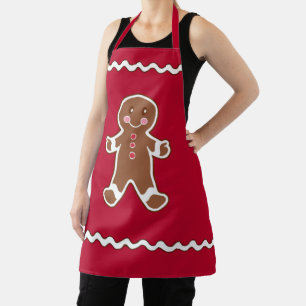 Tablier de cuisine garçon pain d'épice rouge
